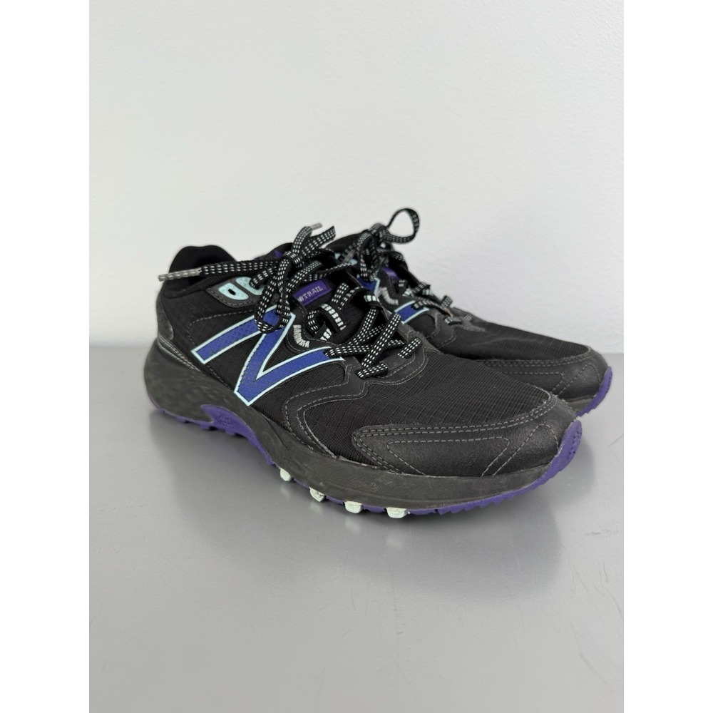 New Balance 410 V7 Black Purple Athletic Shoes Womens 9.5 WT410BD7 Trail Running